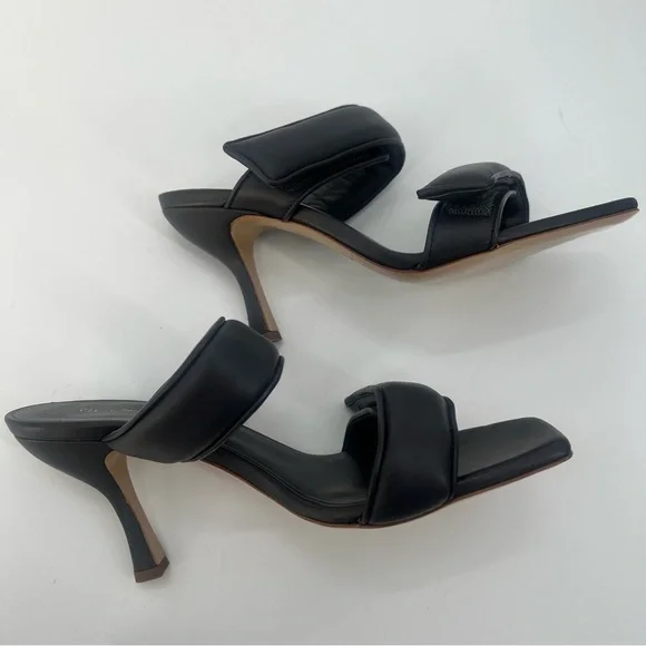 New GIA Borghini Pernille Teisbaek Black Perni Leather 2 Straps Slide Heel 10 - Picture 10 of 13